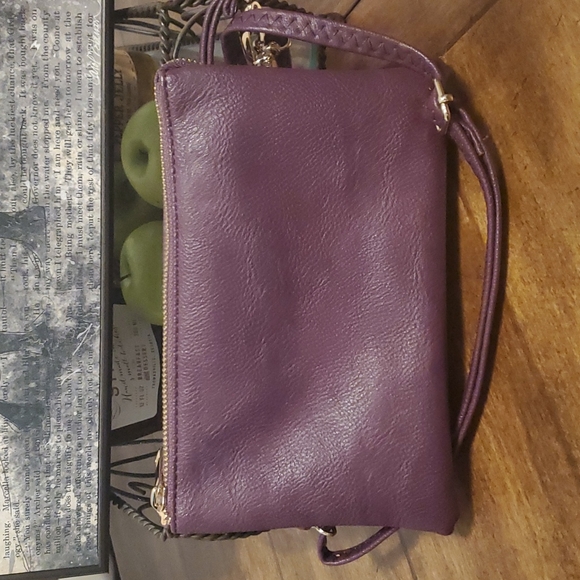 Handbags - EGGPLANT PURPLE CROSSBODY or wristlet